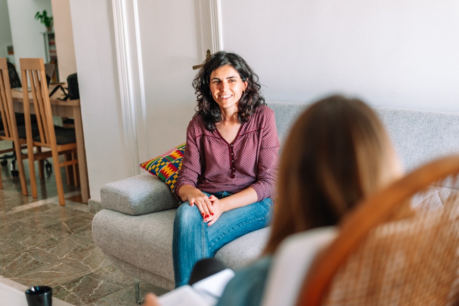 A woman in a consultation at a Partial Hospitalization Program in Pennsylvania