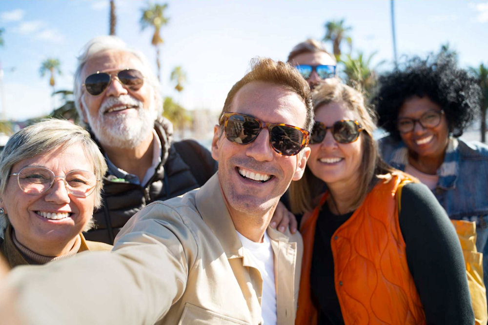 Outdoor selfie of people in stimulant addiction treatment